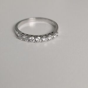 .925 Silver Band with Clear Stones